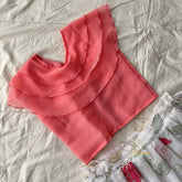 White & Peach Colour Embroidered Girls Lehenga Set -VS3771